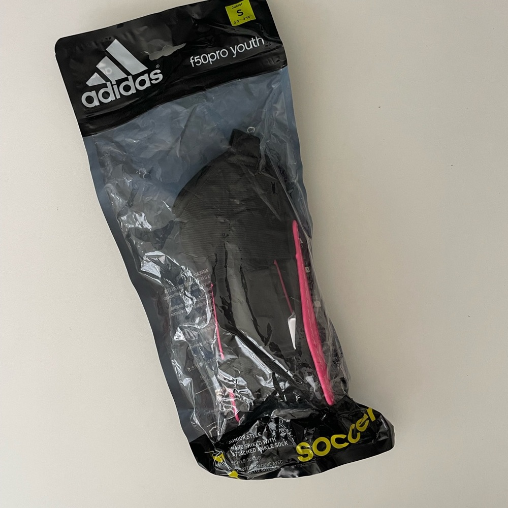 Adidas F50 Pro Youth Soccer Shin Guards - Black and Pink